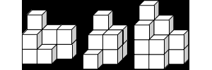 数数下面图形各有多少个小方块？